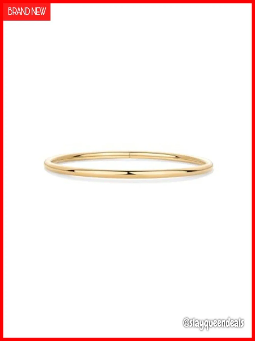 Waterproof Bangle Bracelet - 14K Gold Plated Stainless Steel Stacking Bracelet